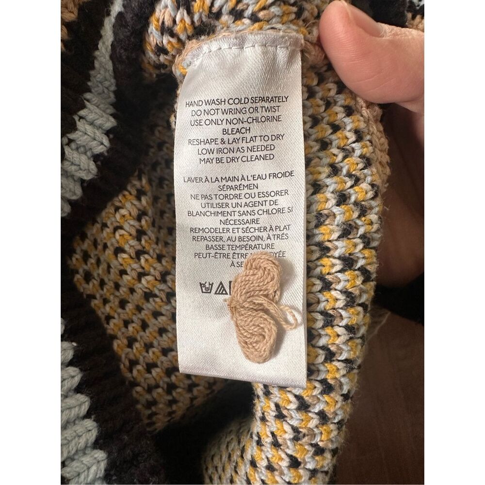 Anthropologie Beige Bee Intarsia Short-Sleeve Crew Sweater - Picture 8 of 9